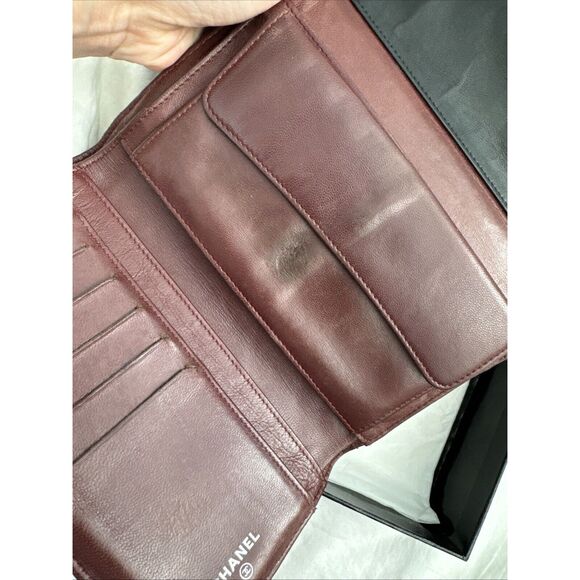 CHANEL Flap Wallet Quilted Black Silver Tone Hardware W/box - Picture 10 of 16